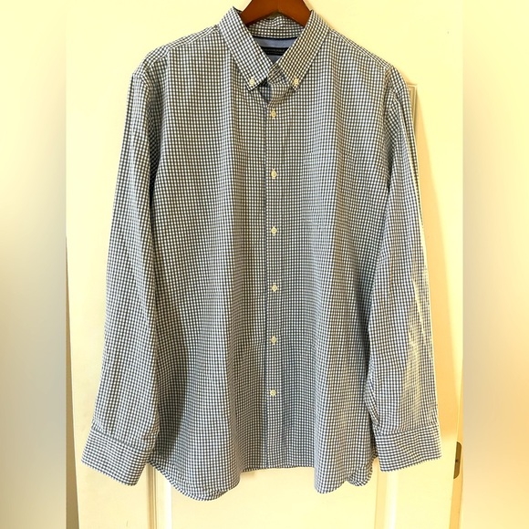 Banana Republic Other - Banana Republic Men’s Blue & Olive Plaid Dress Shirt Slim Fit Men’s Size XL